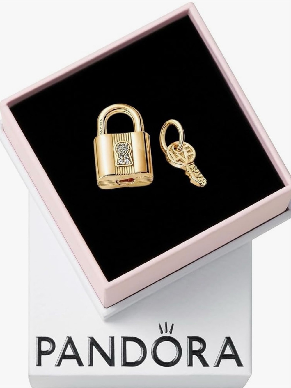 PANDORA Padlock & Key Dangle Charm - Picture 1 of 7